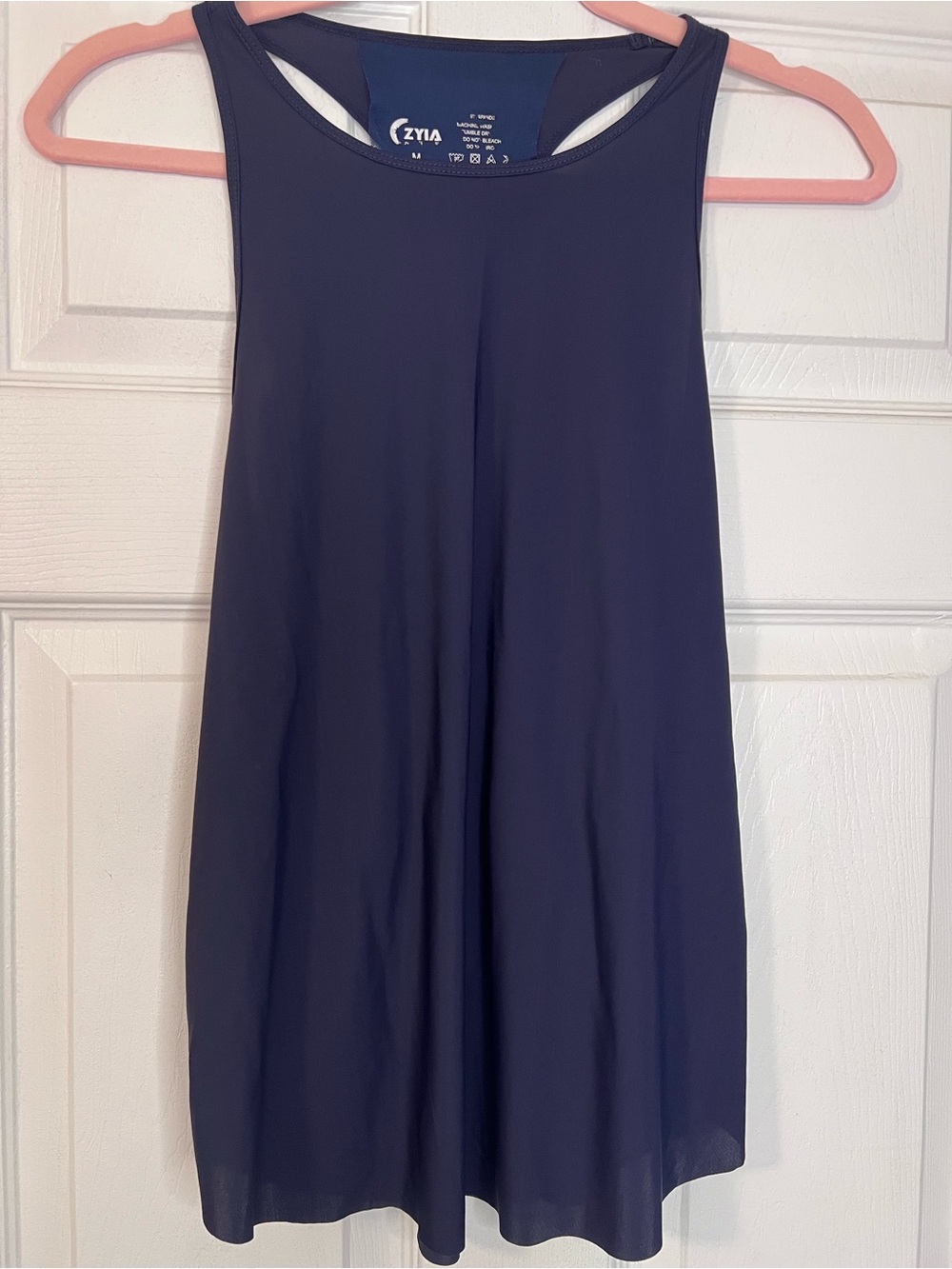 #639 Zyia Active Medium Racerback Workout Tank Navy Athletic Performance Top